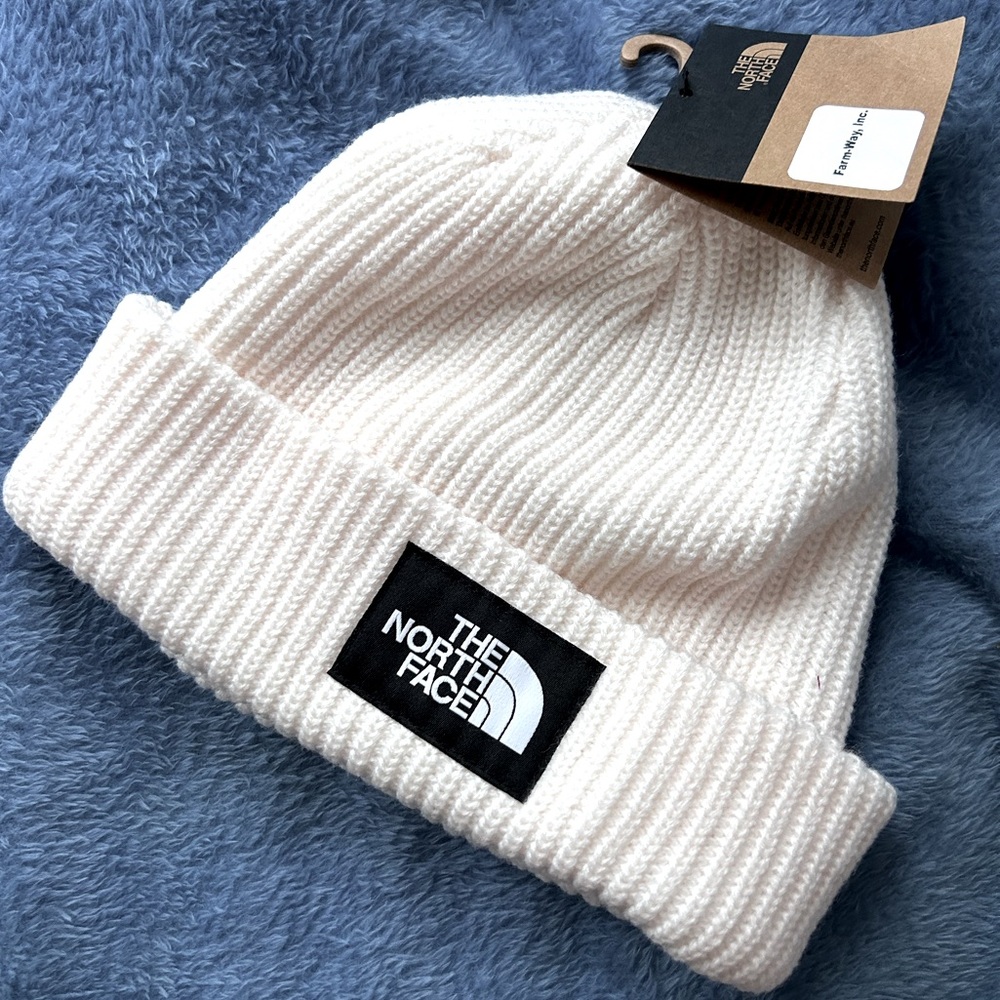 White North Face Salty Dog Lined Beanie